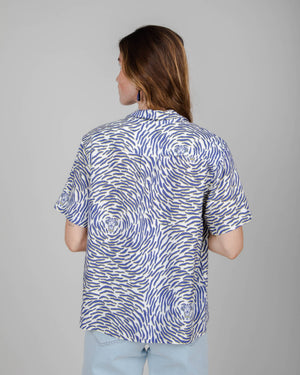 Asis Percales Tiger Aloha Blouse White