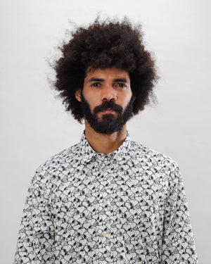 Peanuts B&W Cotton Shirt Ecru