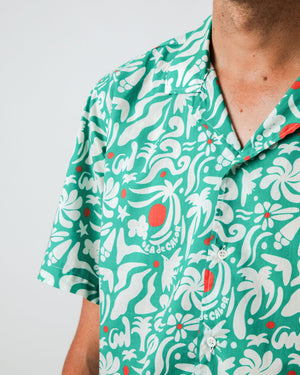 Ola de Calor Aloha Shirt Green