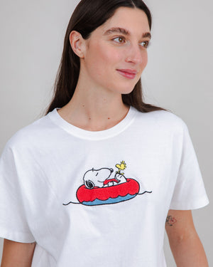 Peanuts Floating Oversize Tee White