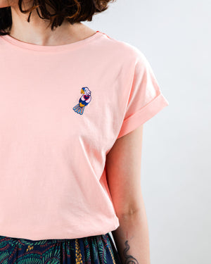 Asis Parrot Scoop Tee Pink