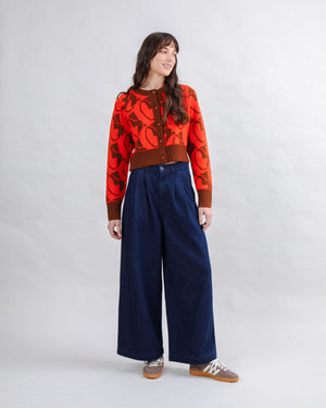 Heart Wool Cropped Cardigan