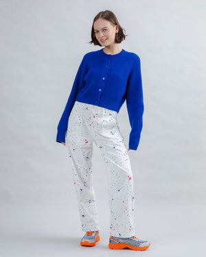 Wool Cropped Cardigan Blue Klein