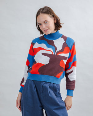 Jacquard Cropped Sweater Sobremesa