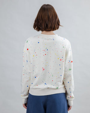 Splash Paint Rounded Sweatshirt Ecru
