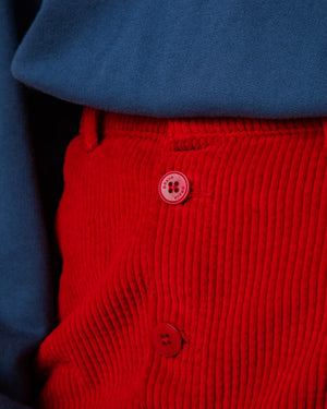 Corduroy Mini Skirt Red