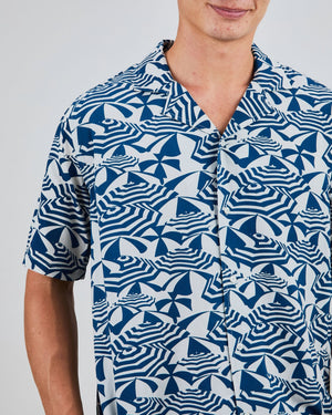 Sombrillas Aloha Shirt Blue