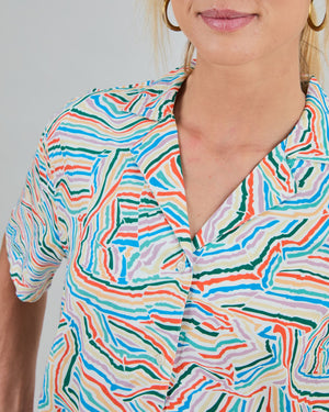 Messy Stripes Aloha Blouse Multicolor