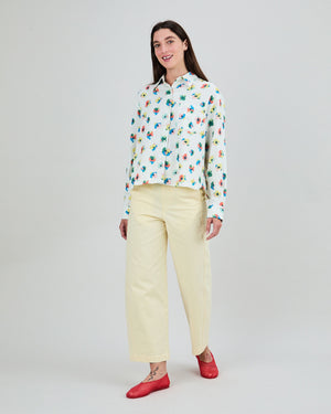 Mini Flower Boxy Blouse Ecru