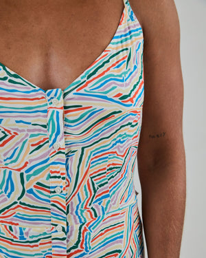 Messy Stripes Strap Dress