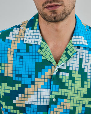 Tropical Pixel Camo Aloha Shirt