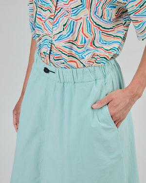 Elastic Comfy Midi Skirt Light Green
