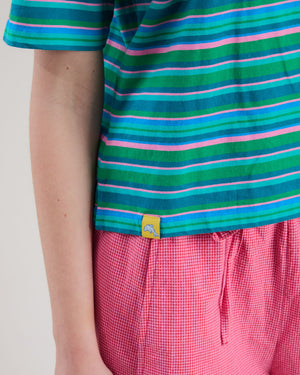 Stripes Boxy Tee Blue