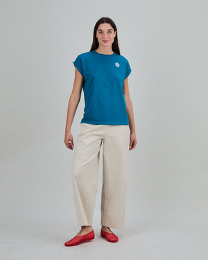 Asis Percales Daisy Scoop Tee Blue