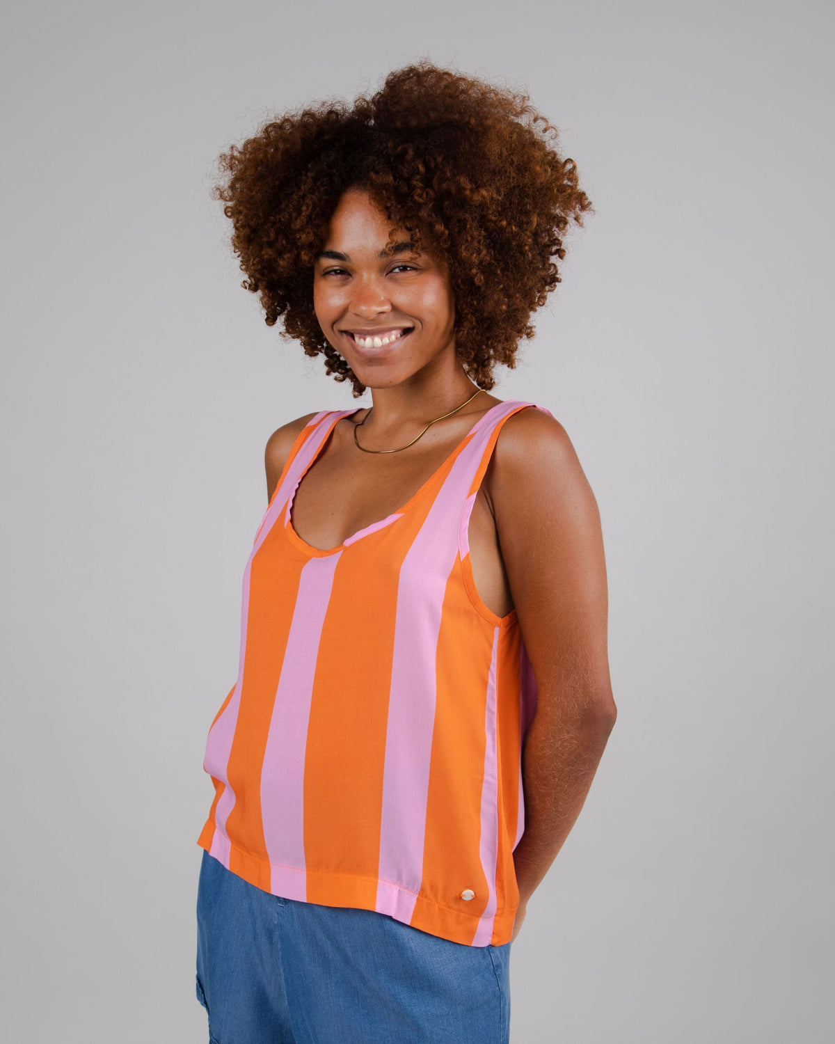 Color Block Tank Top Orange