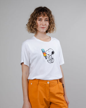 Peanuts Icecream Oversize Tee White