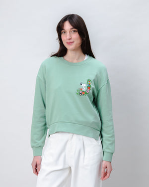 Peanuts Flowers Sweatshirt Light Green