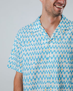 Sunset Aloha Shirt Blue