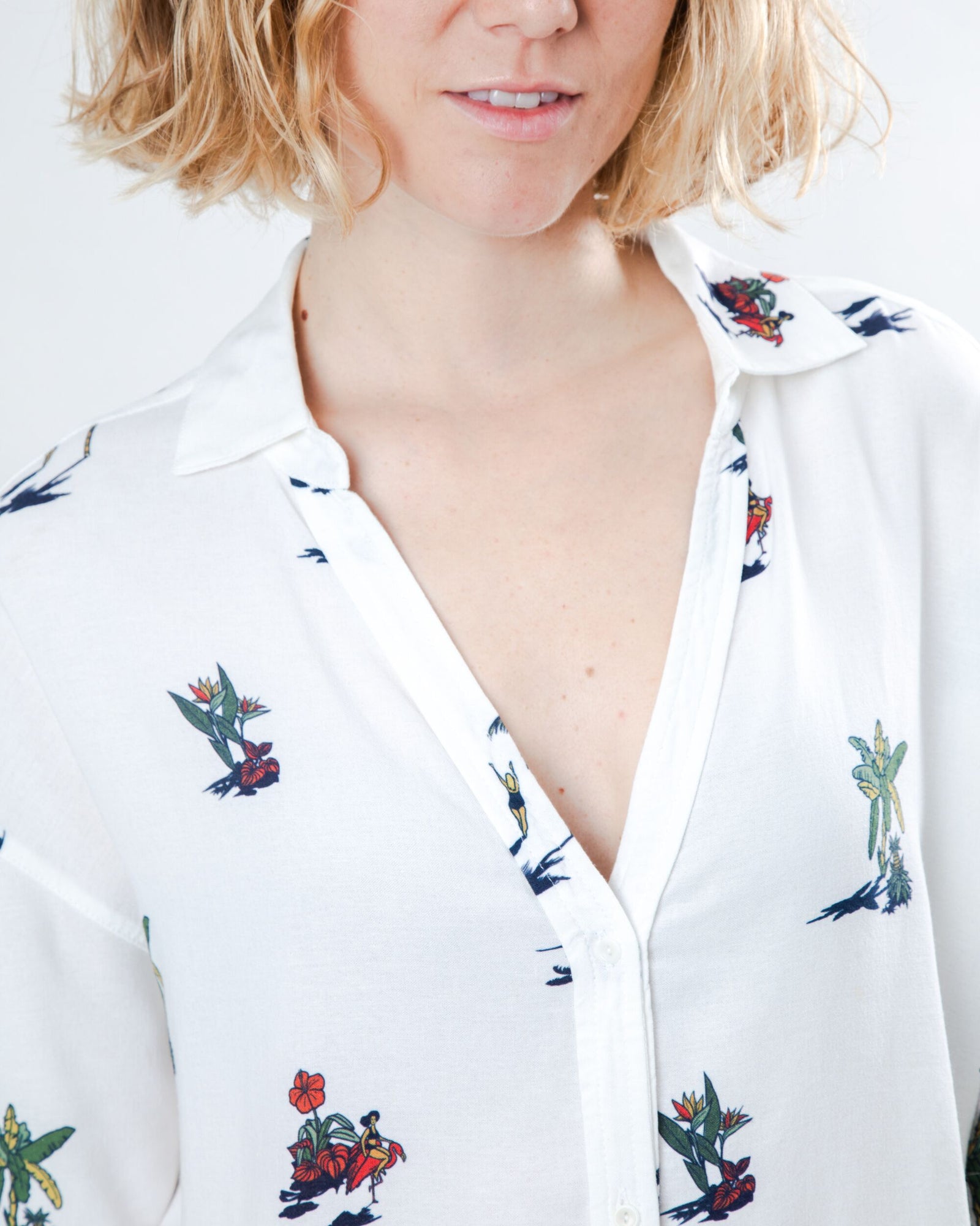 Helios Small Cropped Blouse Ecru