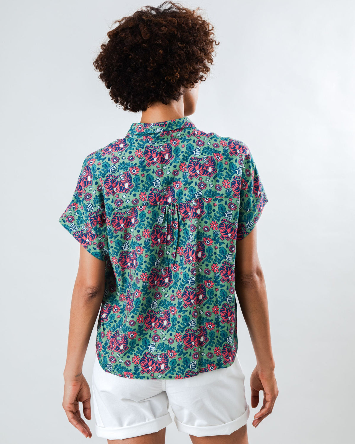 Asis Percales Tigris Batwing Blouse Light Green