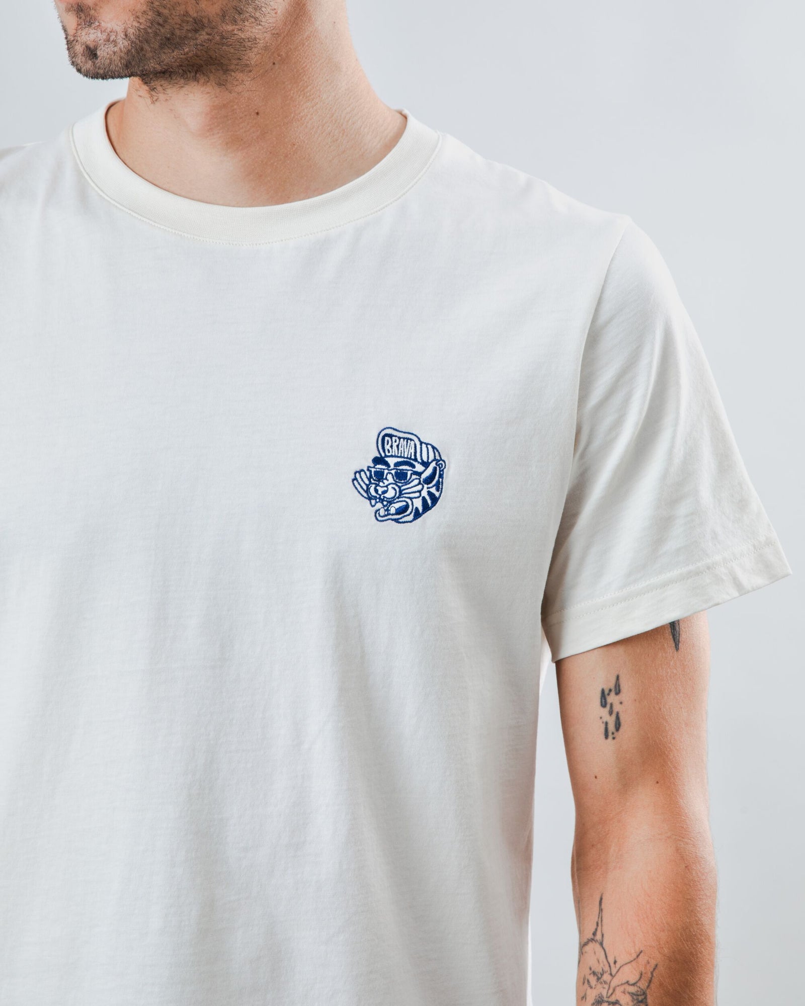 Asis Percales Tigris Regular T-Shirt Ecru