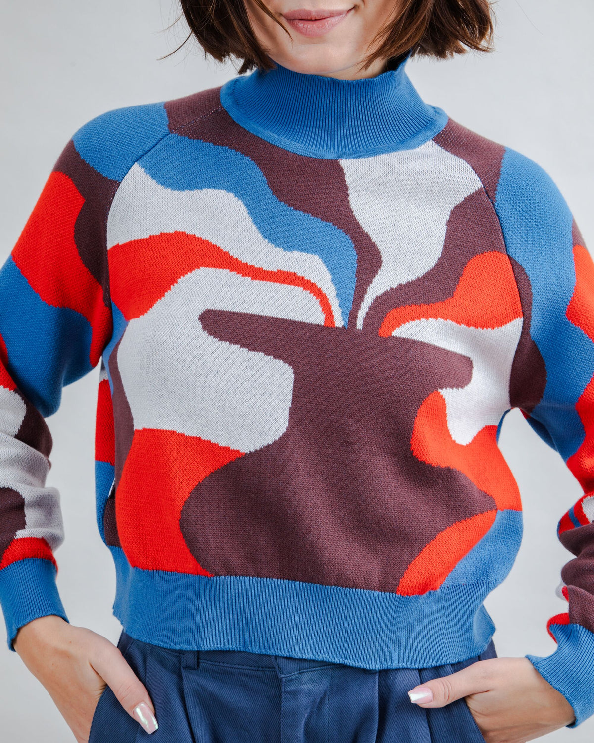 Jacquard Cropped Sweater Sobremesa