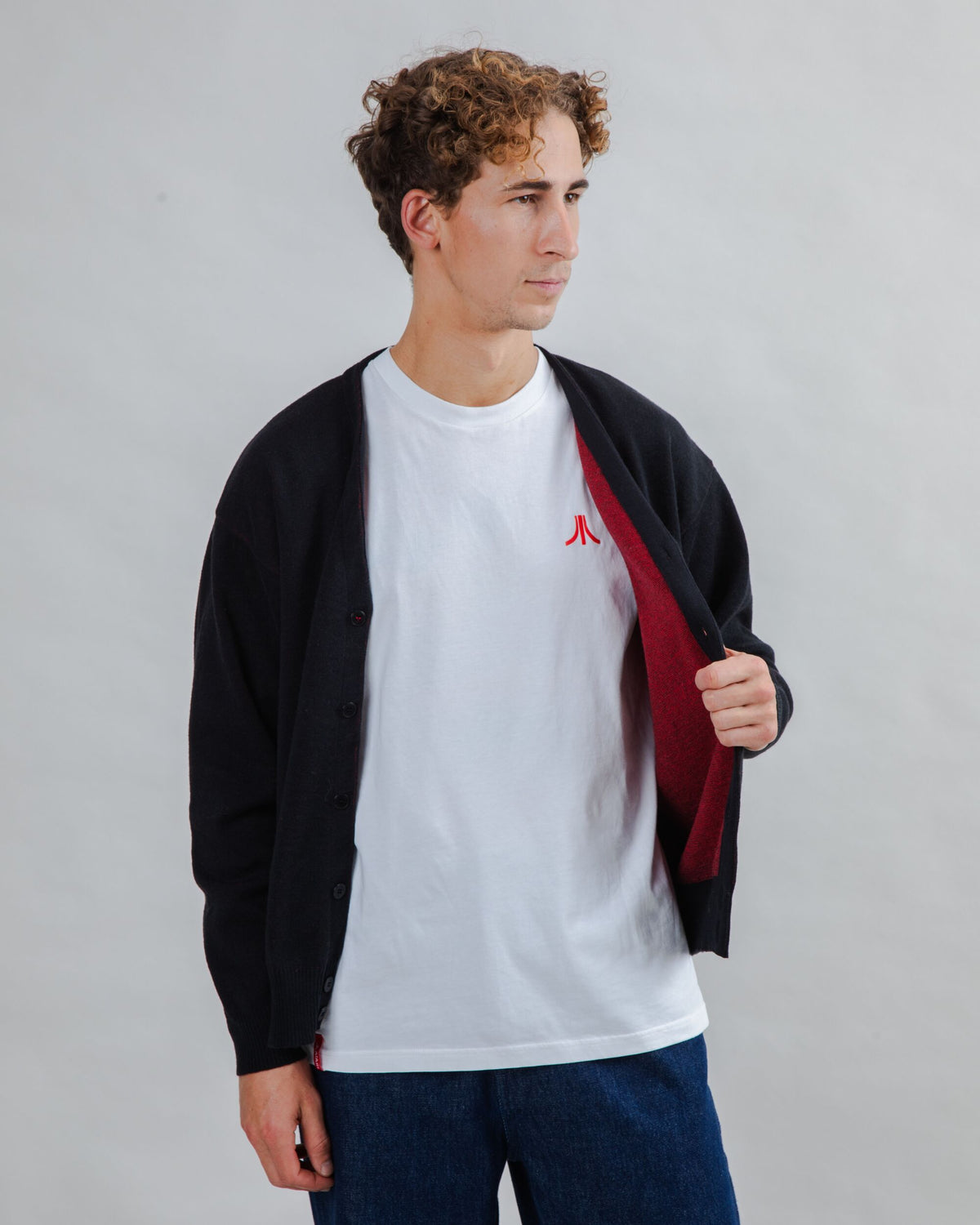Atari Cardigan Logo Jacquard