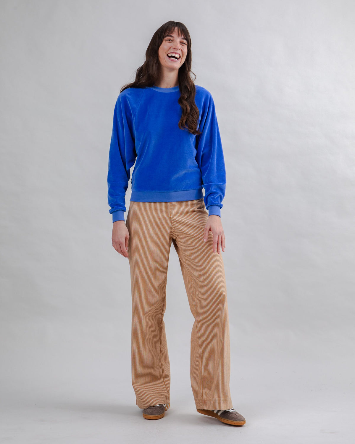 Velvet Raglan Sweatshirt Klein Blue