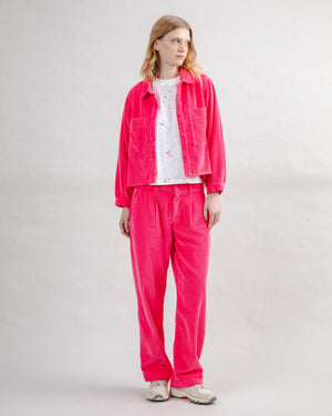 Corduroy Boxy Shirt Pink
