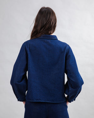 Raw Denim Boxy Shirt Blue