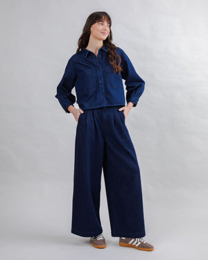 Raw Denim Boxy Shirt Blue