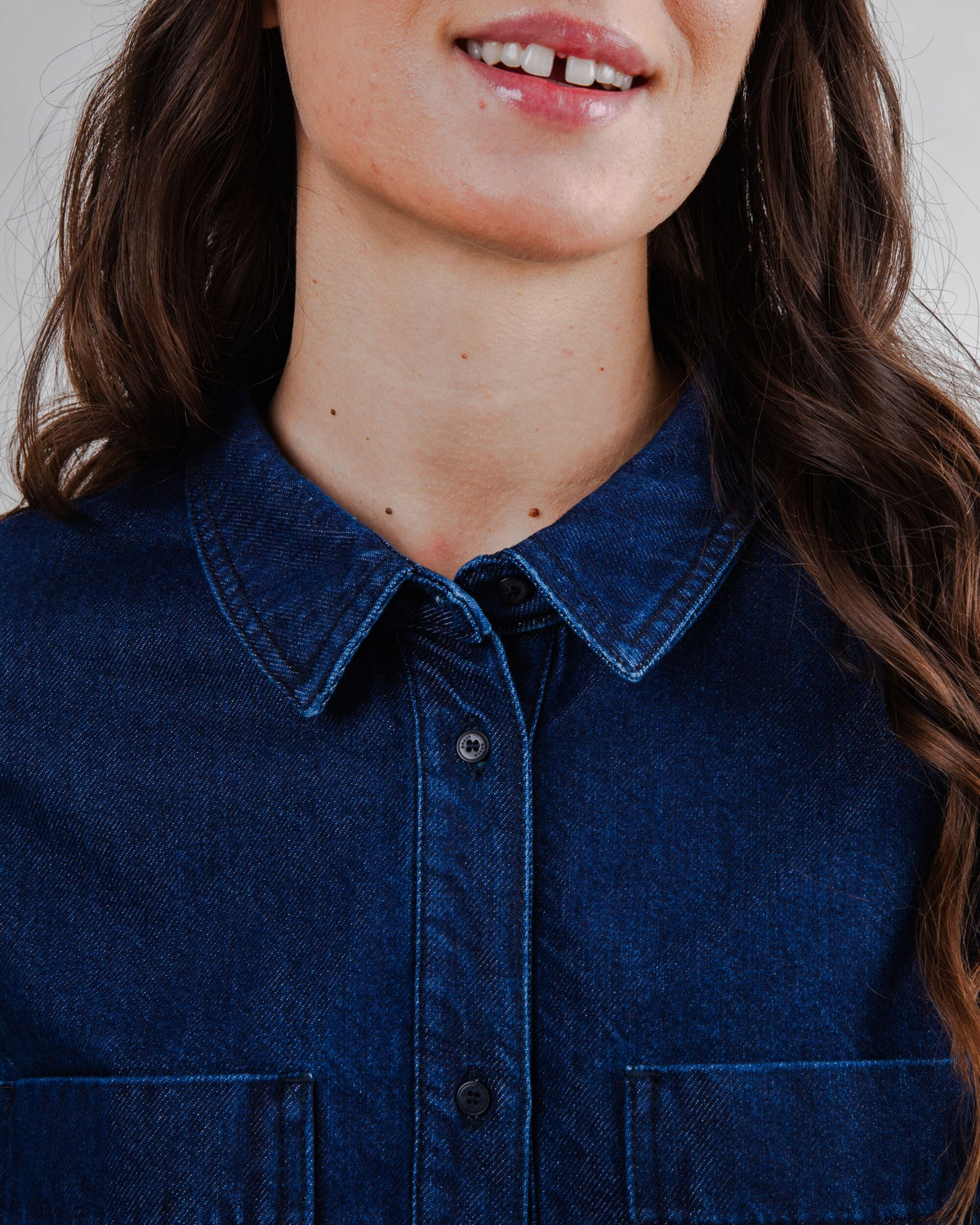 Raw Denim Boxy Shirt Blue