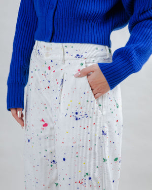 Splash Paint Corduroy Pleated Pants