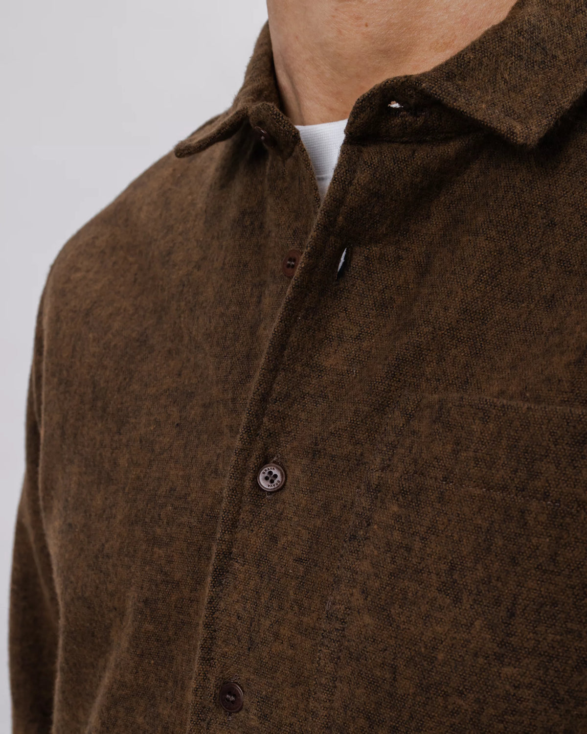 Heart Flannel Overshirt Brown