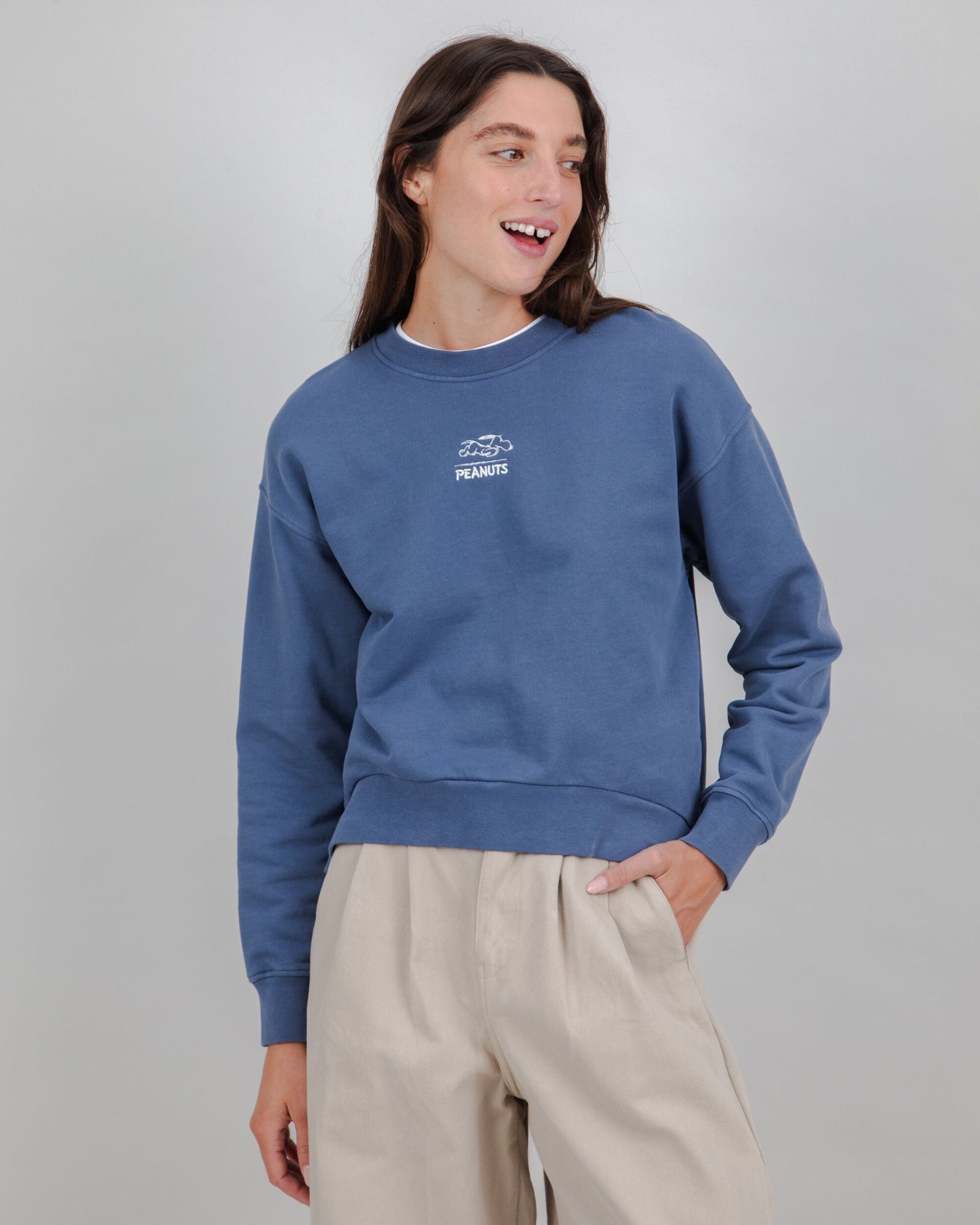 Peanuts Everybody’s in a Hurry Sweatshirt Indigo
