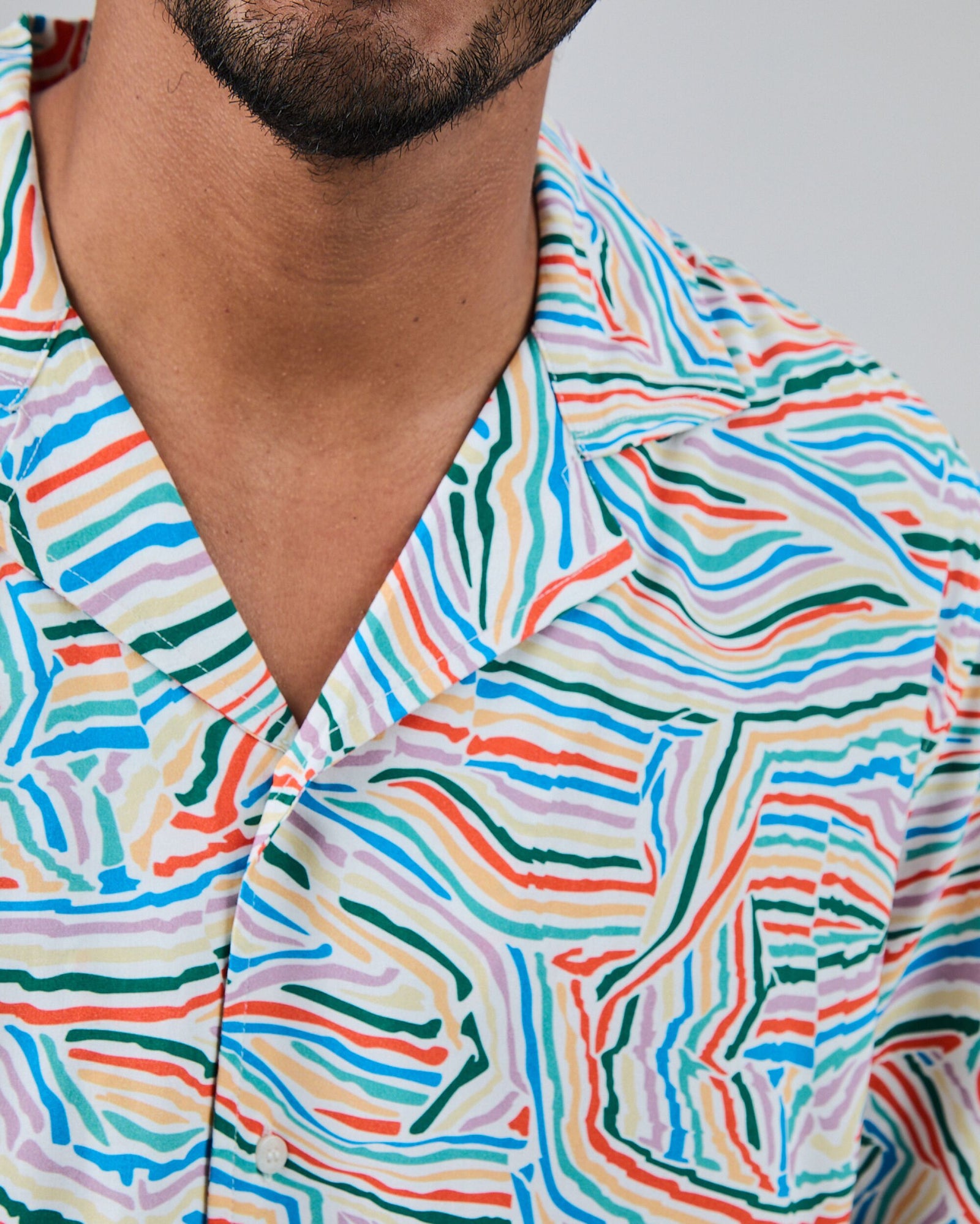 Messy Stripes Aloha Shirt Multicolor