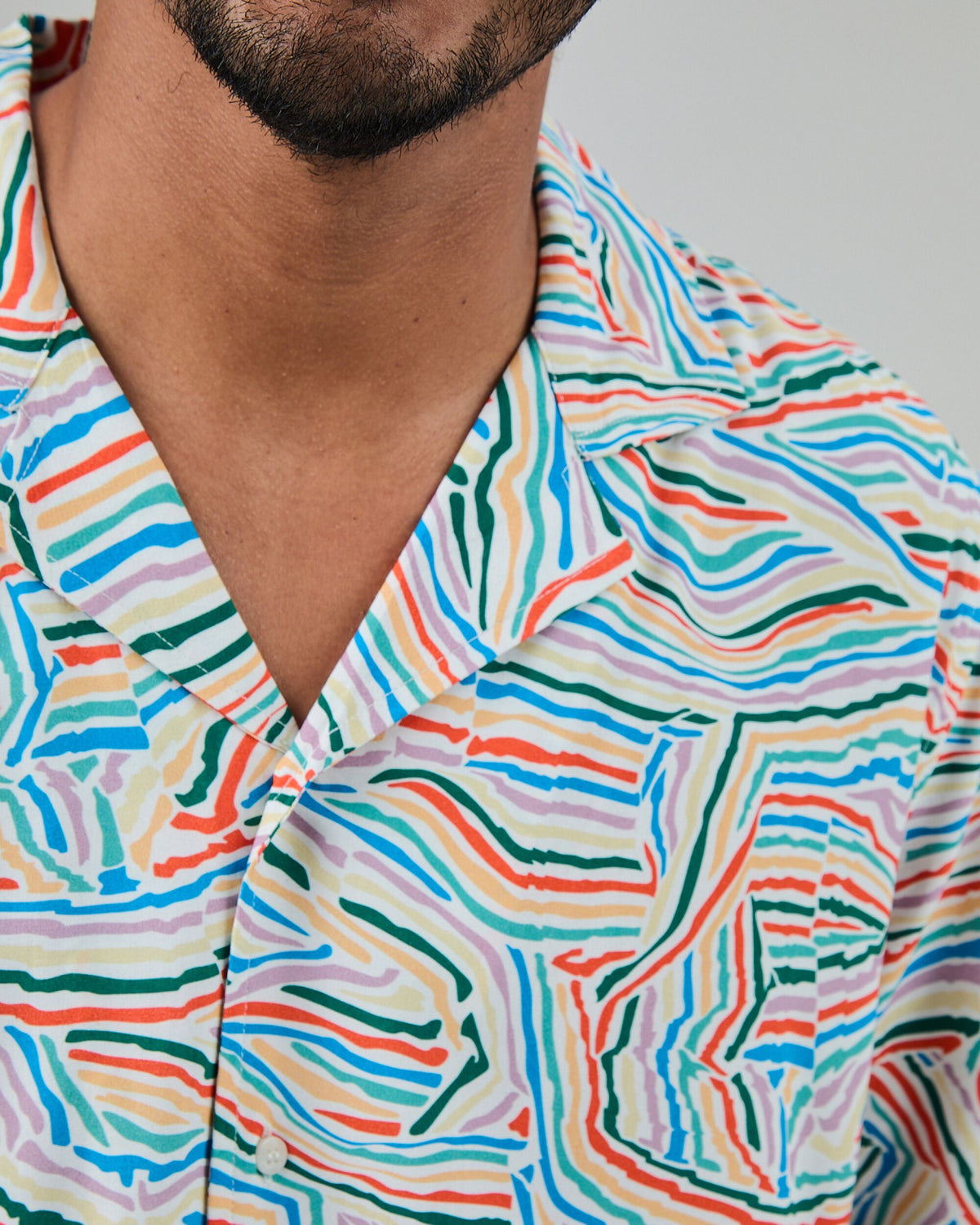 Messy Stripes Aloha Shirt Multicolor