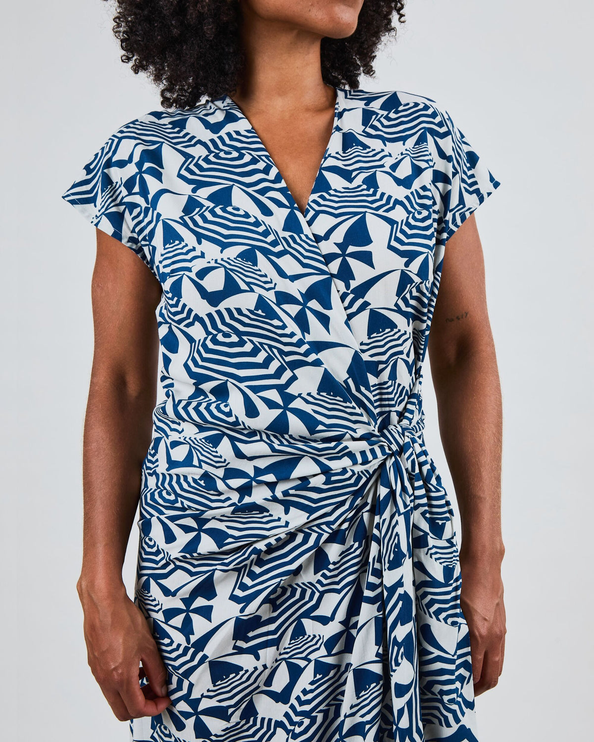 Sombrilla Kimono Dress Blue