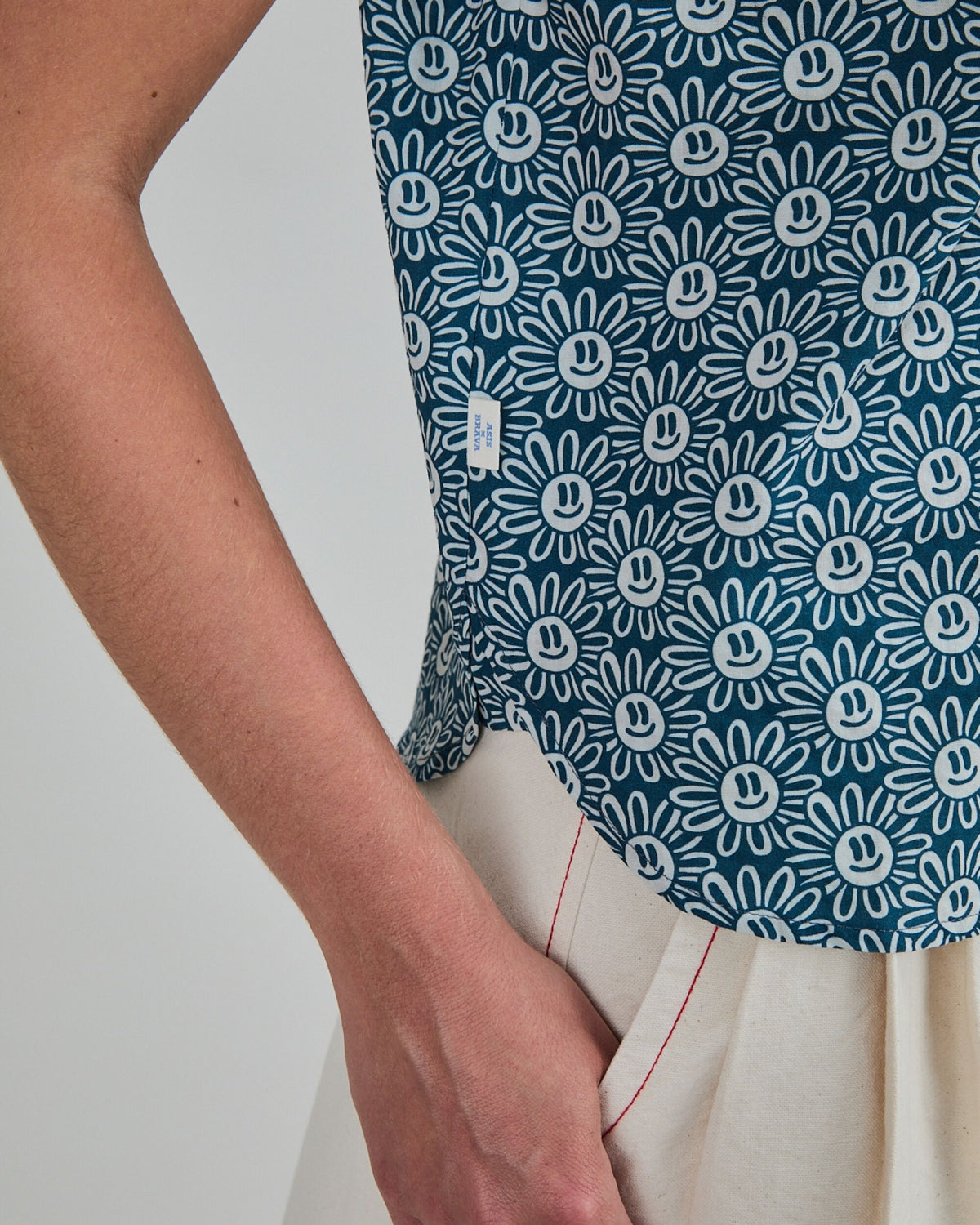 Asis Percales Daisy Sleeveless Blouse Blue