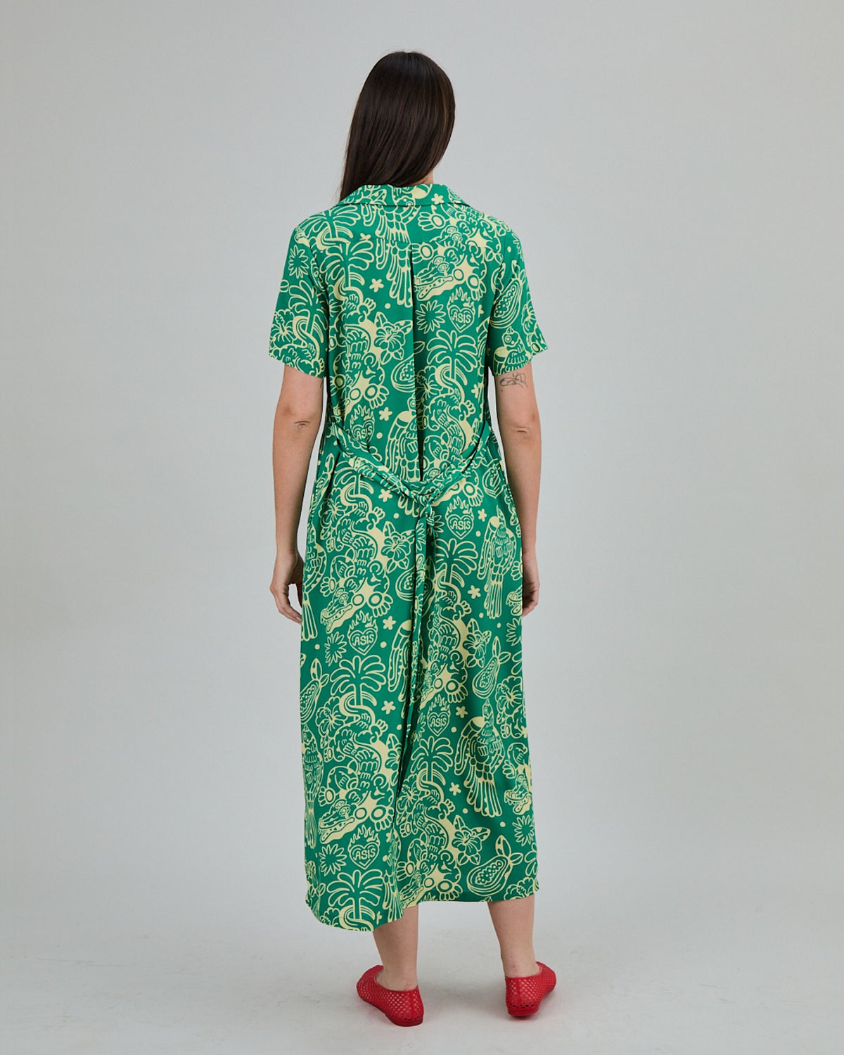 Asis Percales Crocodylus Long Dress Green