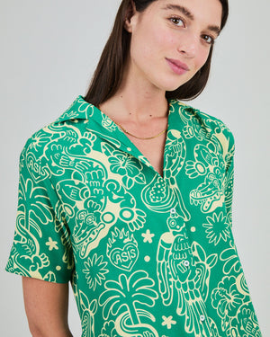 Asis Percales Crocodylus Long Dress Green
