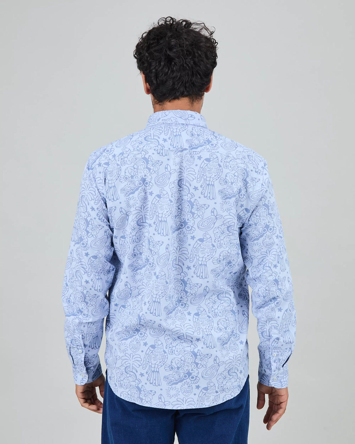 Asis Percales Crocodylus Regular Shirt Blue