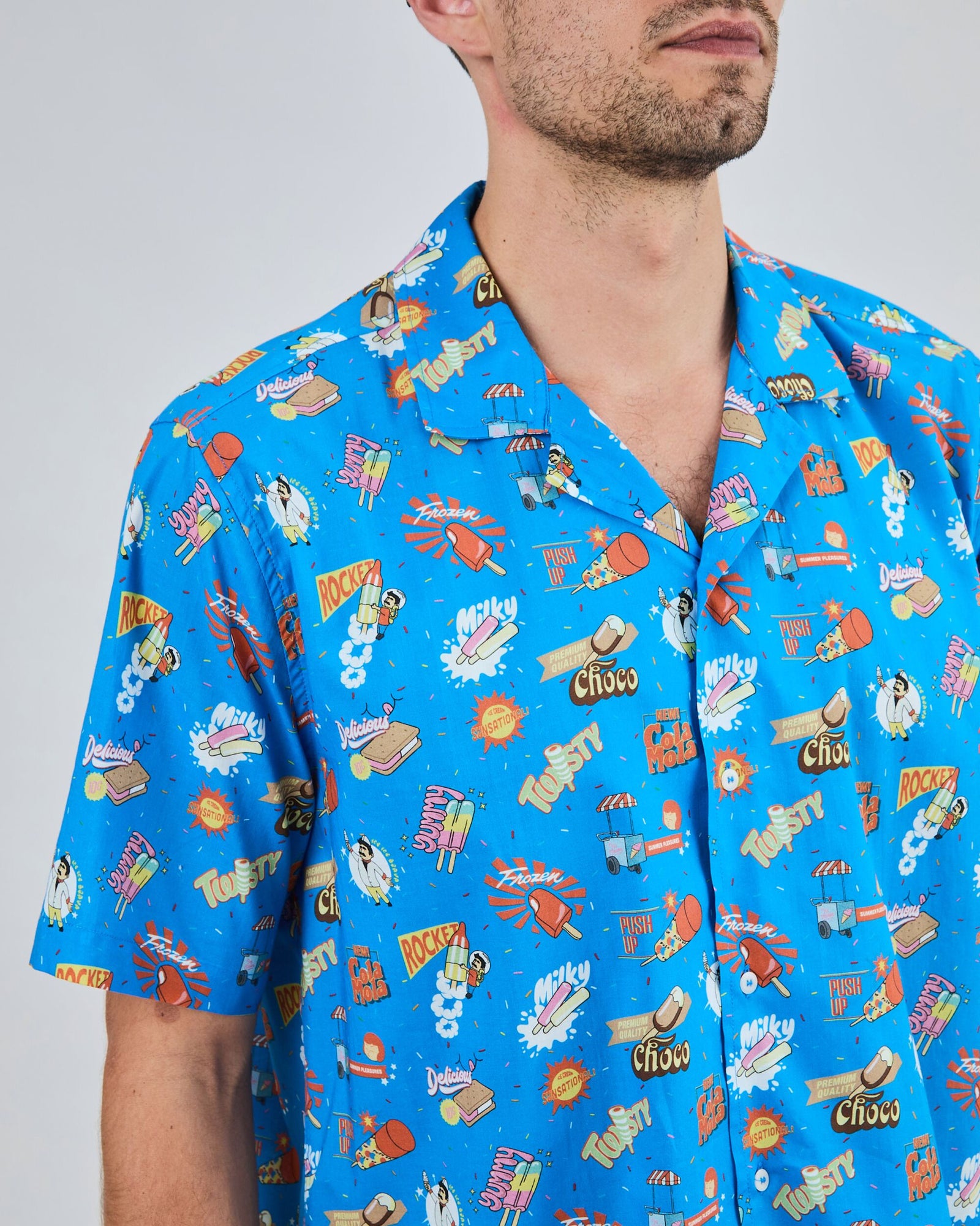 Summer Ice Cream Aloha Shirt Blue