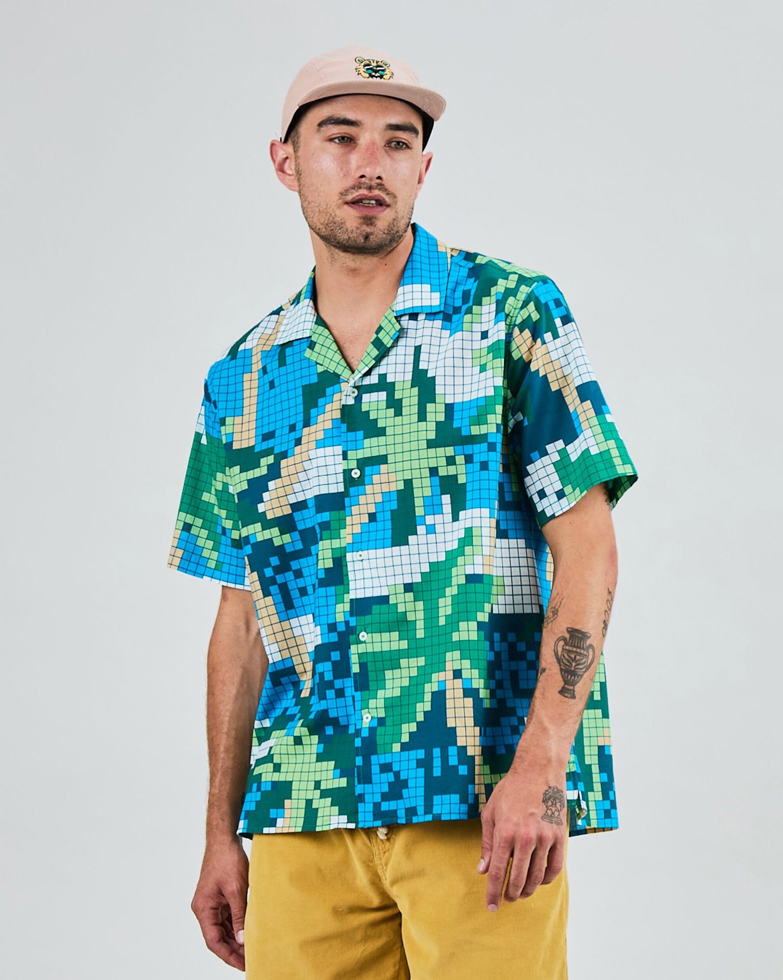 Tropical Pixel Camo Aloha Shirt