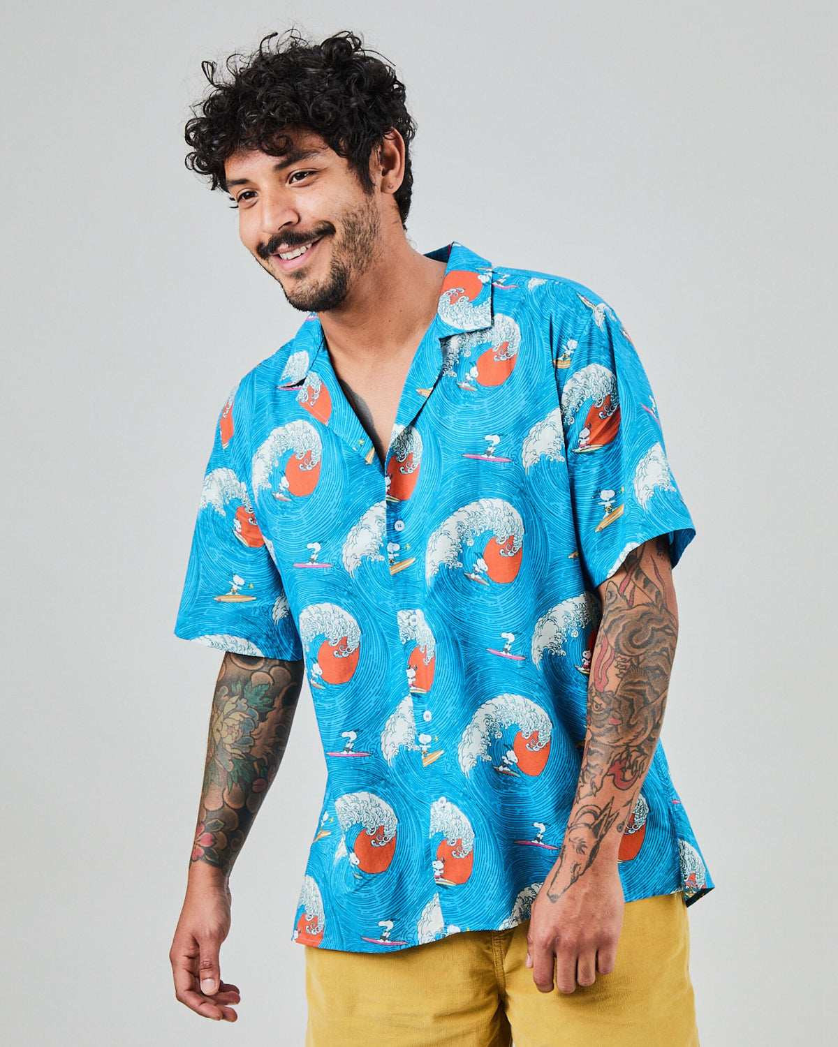 Peanuts Surf Aloha Shirt Blue