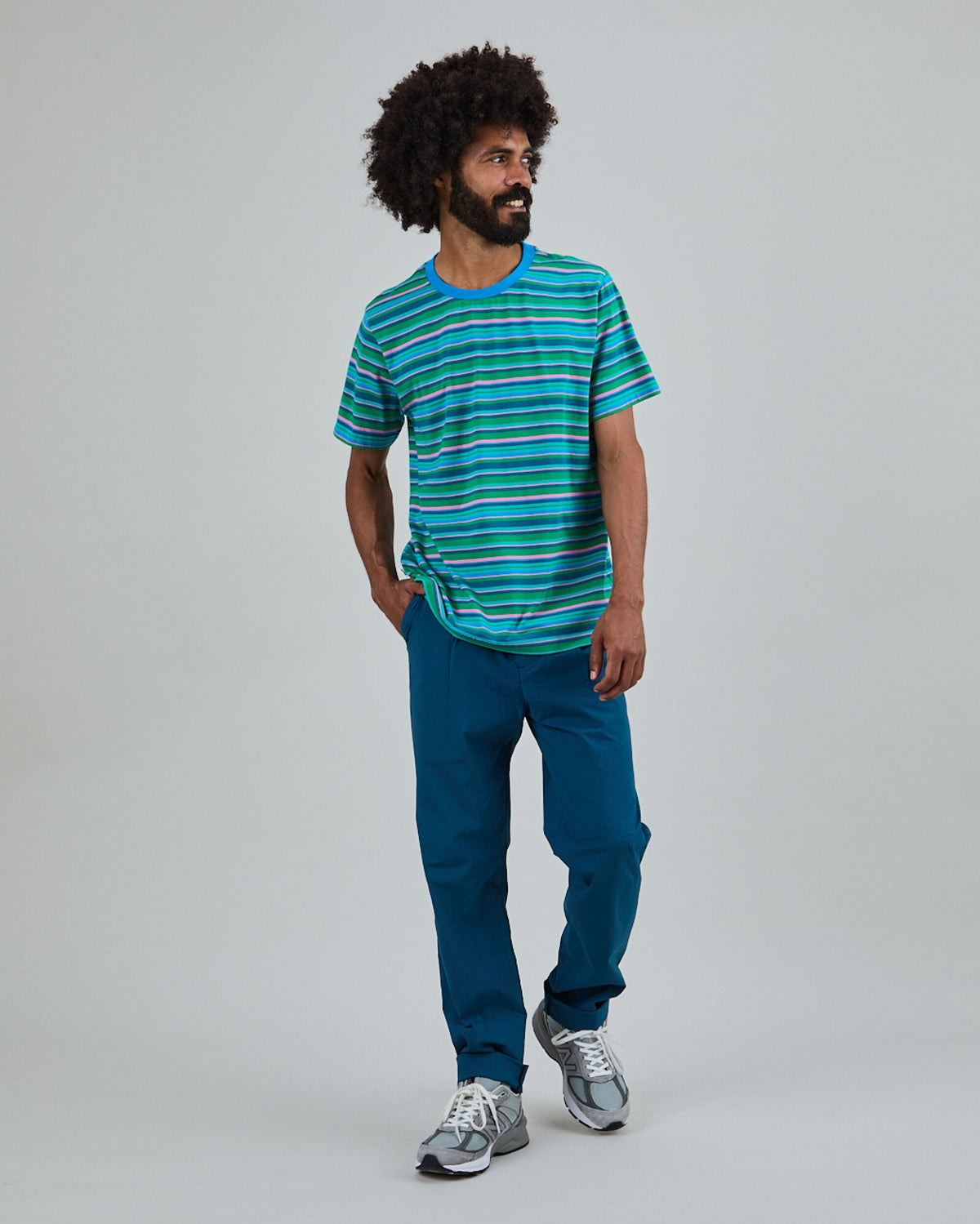 Stripes Regular T-Shirt Blue