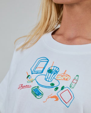 Chiringuito Embroidery Oversize Tee White