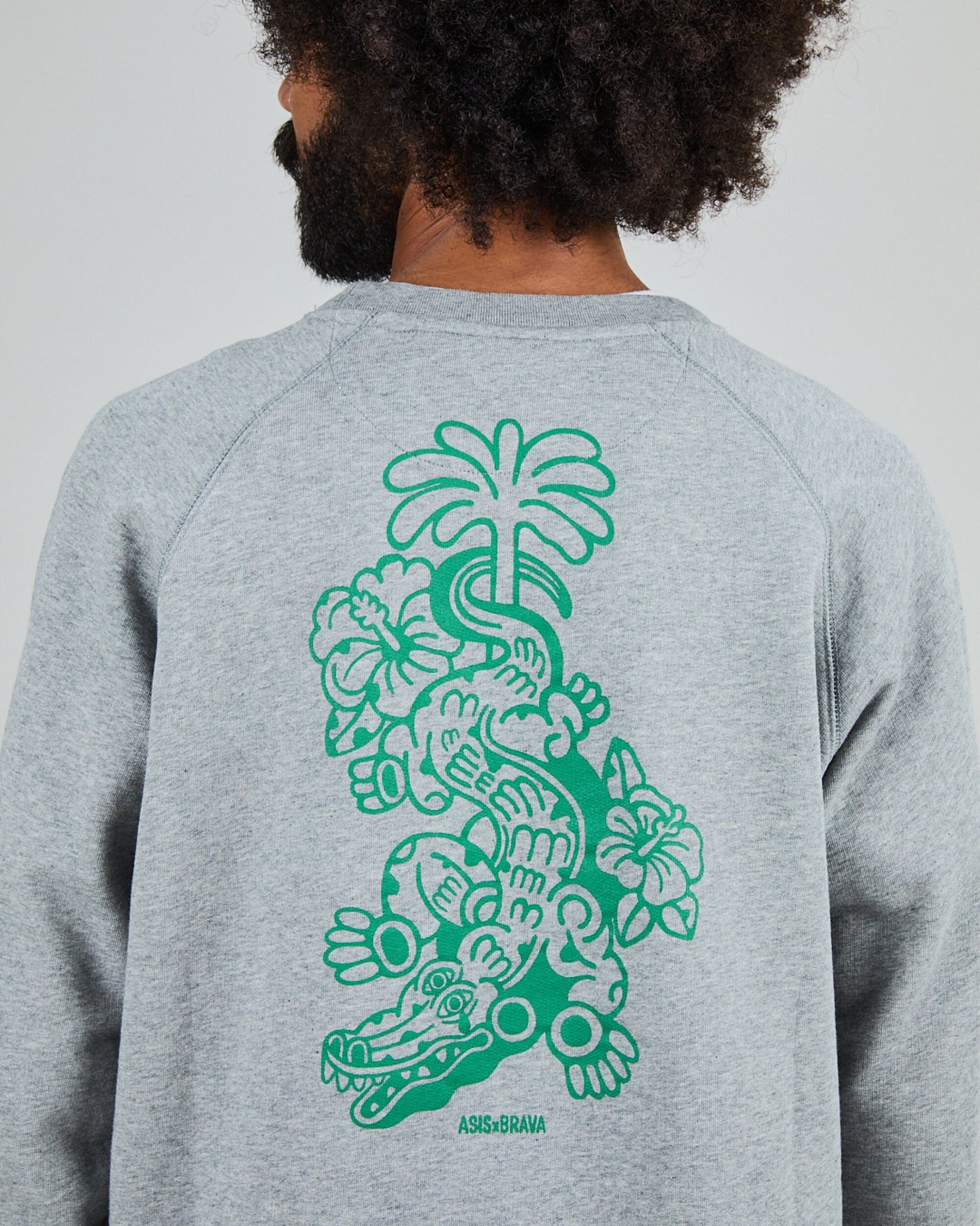 Asis Percales Crocodylus Sweatshirt Grey Melange