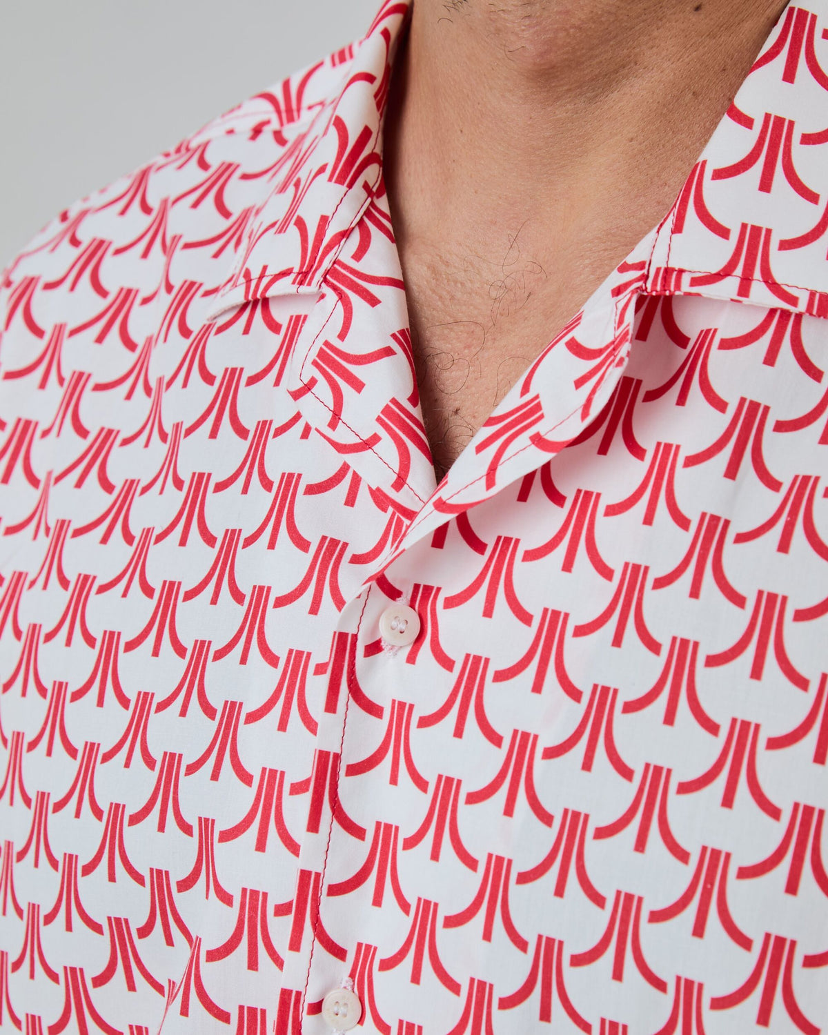 Atari Monogram Aloha Shirt Red