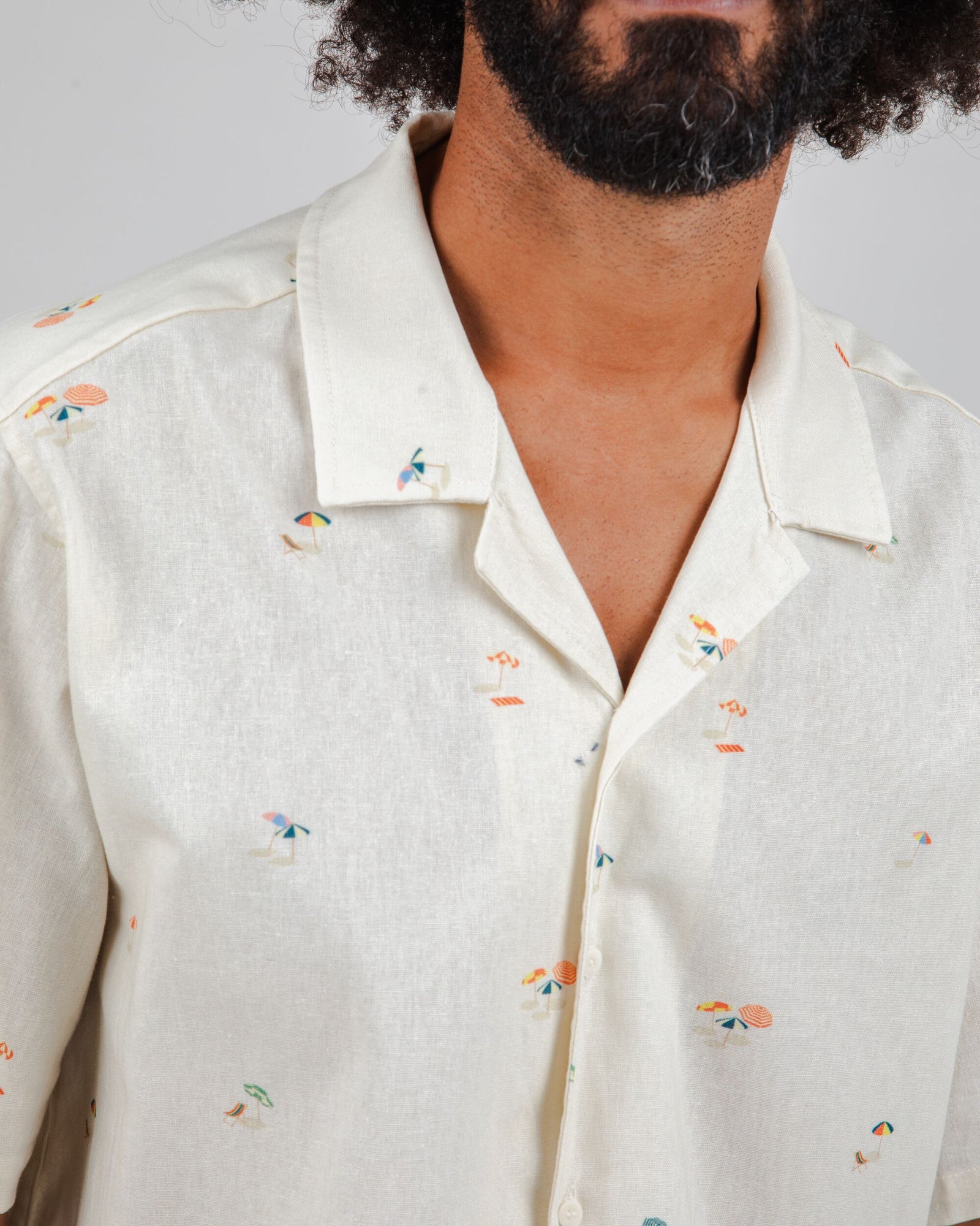 Beach please Aloha shirt Ecru